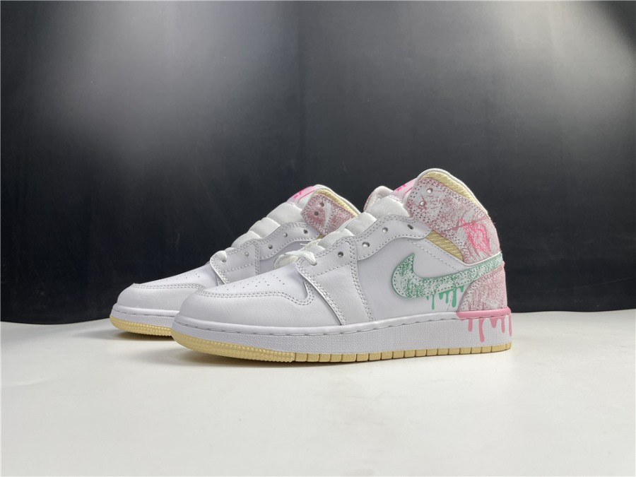 Air Jordan 1 Mid GS "Paint Drip" DD1666100 PerfectKicks Sale All 11