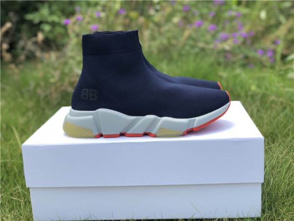 Balenciaga Speed Sneaker Navy/White-Yellow/Red