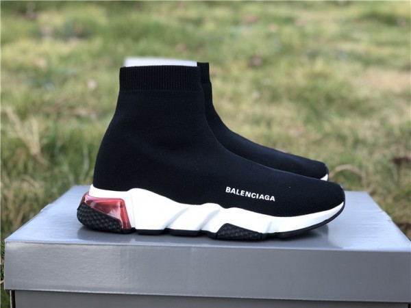 Balenciaga Speed Clear Sole Sneaker Black/Red