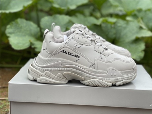 Balenciaga Allover Logo Triple S Sneaker Beige