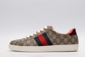 Gucci Ace GG Supreme Low-Top Sneaker Beige