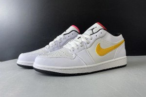 Air Jordan 1 Low White "Multi-Color Swoosh" CW7009-100