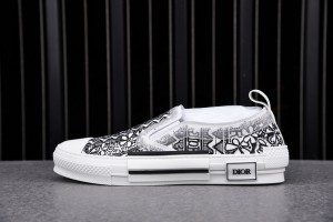 Dior B23 Slip-On Black White Embroidery Sneaker 3SN262ZCO_H169
