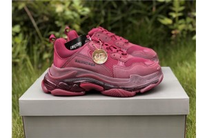 Balenciaga Triple S Clear Sole Wine-Red