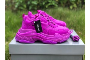 Balenciaga Allover Logo Triple S "Plum Red"