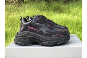 Balenciaga Allover Logo Triple S "Black Pink"