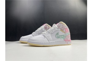 Air Jordan 1 Mid GS "Paint Drip" DD1666-100